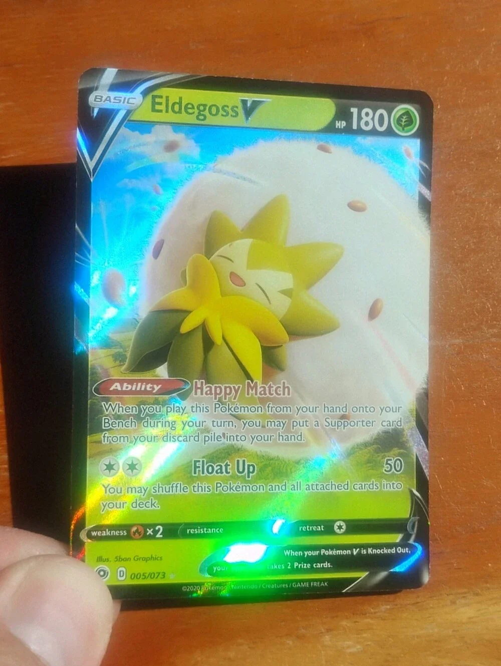 Mint 2020 Holo Ultra Rare Eldegoss V 005/073 Champion's Path Pokemon Card